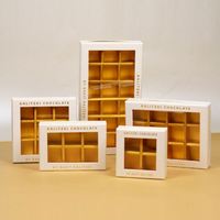 Boîte de chocolat en carton kraft de luxe personnalisée paquet de 18 emballage en relief 4C pour aliments pour le sucre de l'Aïd Ramadan