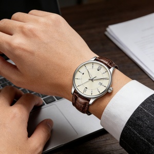 Montre en cuir noir personnalisée de nouvelle conception, vente en gros d'usine, montre de luxe pour homme, montre de business haut de gamme - Product Image 4