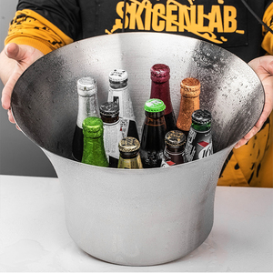 <span class=keywords><strong>Secchiello</strong></span> refrigeratore in acciaio inox da 12 litri per vino, birra e champagne, ideale per bar, club, hotel, matrimoni e feste - Product Image 6