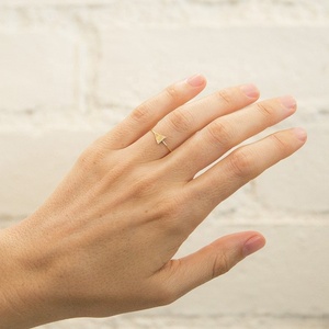 Bagues minimalistes en or pour l'index, argent sterling 925, <span class=keywords><strong>bague</strong></span> de fiançailles triangulaire - Product Image 4