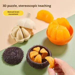 Enfants de 8 à 12 ans Jouet éducatif à monter soi-même Casse-tête stéréo 3D Oursin orange à l'ail Mini jouet assemblé en papier fabriqué à partir de plastique - Product Image 3