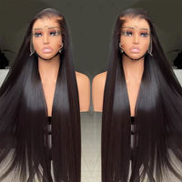 Perruque frontale lisse en cheveux humains vierges vietnamiens bruts, sans colle, pour femmes noires, vente en gros pour fournisseurs
