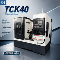 Tour-fraiseuse combinée CNC à lit incliné 4 axes TCK40 haute précision et robuste avec commande GSK et broche simple