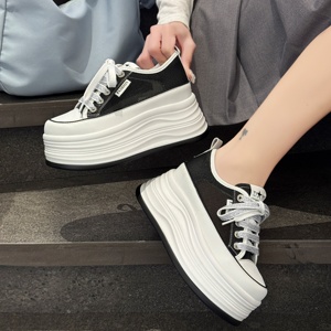 <span class=keywords><strong>Sneakers</strong></span> bianche tacco alto traspirante maglia scarpe estive da <span class=keywords><strong>donna</strong></span> <span class=keywords><strong>con</strong></span> plateau bianco tacco alto scarpe Sole spesse per le donne - Product Image 2