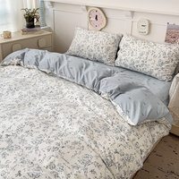 Parure de lit de luxe en microfibre épaisse, 4 pièces, motif floral, avec taies d'oreiller – Fournisseur d'usine