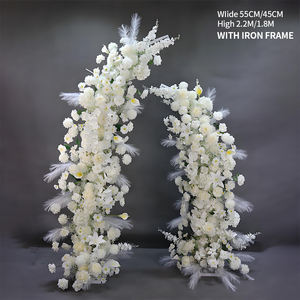 ซุ้มดอกไม้ประดิษฐ์กุหลาบขาวสำหรับตกแต่งงานแต่งงาน ซุ้มดอกไม้รูปแตรสำหรับฉากหลังงานแต่งงาน - Product Image 2