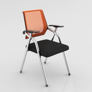 Silla de Conferencia Moderna K, Silla de Oficina Plegable con Reposabrazos Ajustables, Estructura Metálica, Asiento de Tela - Product Image 1