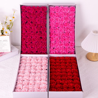 QY Grosir Bahan DIY Hadiah Buket Bunga Hari Ibu 50pcs/kotak Bunga Wangi Buatan 5cm Kepala Bunga Anyelir Sabun