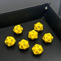 Dés à jouer polyédriques de luxe en acrylique DND20 personnalisables, à coins arrondis, 7 pièces gravées