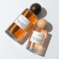 Flacons pulvérisateurs en verre vides à fond épais, forme cylindrique, 30ml, 50ml, 100ml, 200ml, 250ml, en stock, 100ml avec bouchon en bois