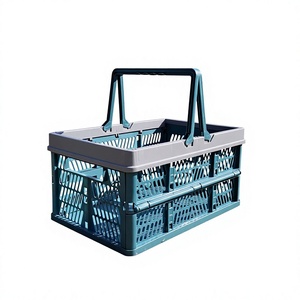 Panier de pique-nique rectangulaire pliable <span class=keywords><strong>en</strong></span> plastique, style <span class=keywords><strong>Instagram</strong></span>, panier de courses de supermarché, sac d'épicerie, petite taille, populaire <span class=keywords><strong>en</strong></span> <span class=keywords><strong>ligne</strong></span> - Product Image 1