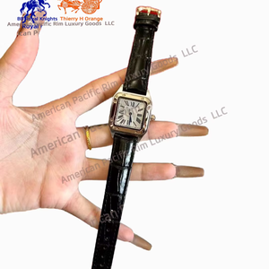 Reloj de Cuarzo de Lujo para Mujer con Correa de Cuero Genuino, Caja Rectangular y Banda de Acero Inoxidable con Diseño Invertido - Product Image 1