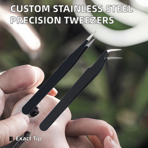 Pince à épiler professionnelle de haute qualité personnalisable en acier inoxydable, précision anti-magnétique, couleur arc-en-ciel, pointue, 10 mm - Product Image 2