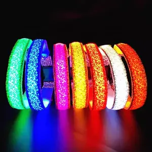 Многоцветный светодиодный ошейник для собак со светодиодной светоотражающей подсветкой ошейник для собак на заказ