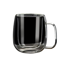 Tasse en verre isolante transparente double paroi, style chinois, écologique, résistante à la chaleur, en paille, épaissie, pour lait, créative