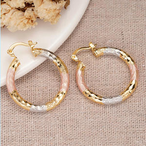 Orecchini a Cerchio Multicolore E4489, Placcati in Oro, in Lega di Zinco, Design Geometrico, Gioielli Unisex alla Moda - Product Image 5