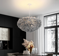 Plafonniers Romantiques et Chaleureux en Plumes Style Nordique, Lustre Créatif pour Chambre à Coucher et Salon, Populaire Tendance Instagram pour Chambre de Fille