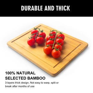 เขียงไม้ไผ่พร้อมร่องน้ำสำหรับแกะสลักเลเซอร์แผ่นรองอาหารว่างสำหรับห้องครัว - Product Image 5