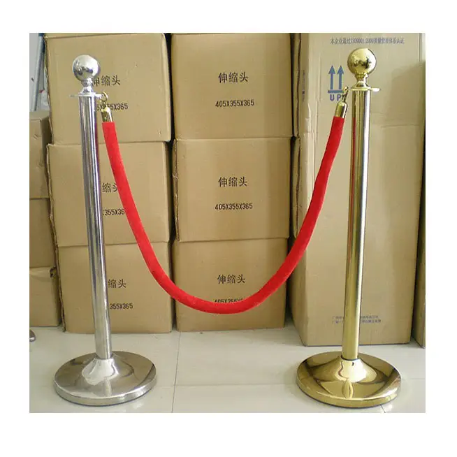 Gold Chrome Stanchion Industrial Crowd Control Barrier