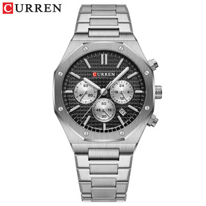 Montre à quartz pour homme, prix d'usine, bracelet en acier inoxydable original, lumineuse, sportive, luxe, cadran en verre 43 mm - Product Image 3