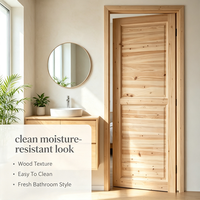 Light Commercial Solid Fir Solid Wood Interior Door Stable Anti Deformation Fir Timber Door