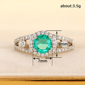 Anello da Donna Q425 in Argento 925 con Zirconi, Taglio Brillante Rotondo, Montatura a Pavé, Anelli con Gemme per Fidanzamento, Gioielleria Fine - Product Image 5