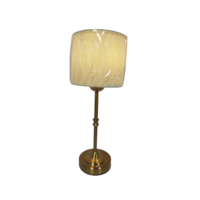 Lampe de table tactile en laiton antique avec abat-jour en tissu lampe de décoration de batterie avec prise E27