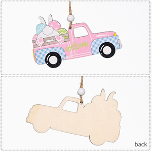 DAMAI Wholesale <b>Easter</b> Decor Wooden Car <b>Ornaments</b> Egg Rabbit Radish Hanging Pendants for Auto Interior Holiday Party Supplies - Product Image 4