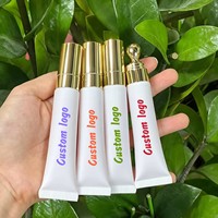 Gloss à lèvres transparent longue tenue à base de peptides, marque privée, logo personnalisé, nourrissant, hydratant, non collant, vegan, rouge à lèvres liquide, huile à lèvres