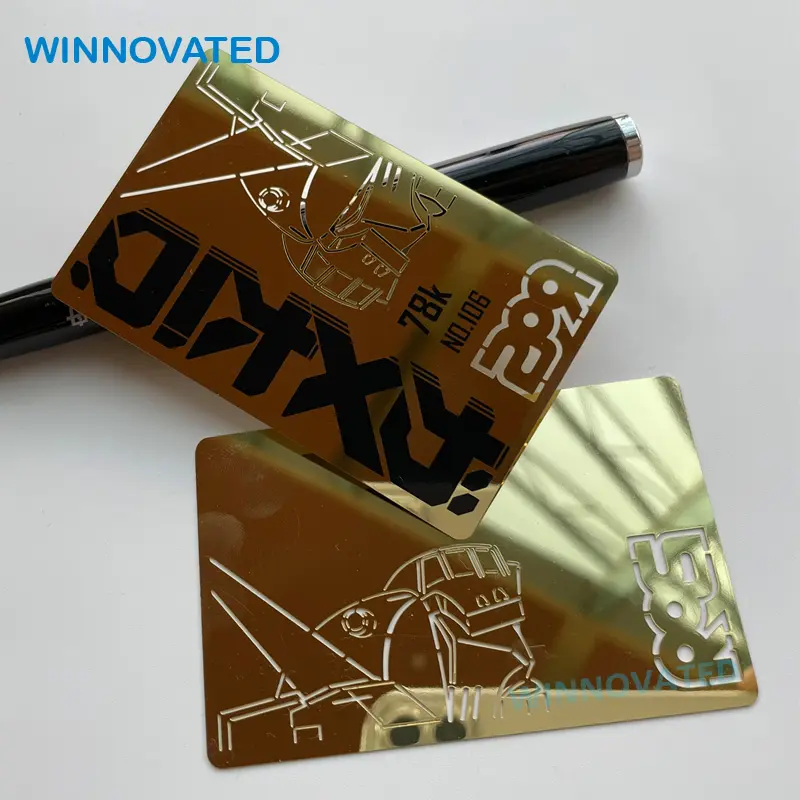 Gold Customized 0.8mm Thick Blank Metal Cards for Laser Engraving