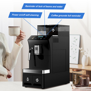 Machine à café entièrement automatique intelligente avec réfrigérateur et support chauffe-tasses, machine à café professionnelle du grain à la tasse pour bureaux, cafés et hôtels - Product Image 2