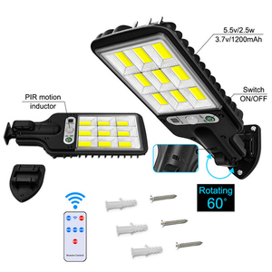 ไฟถนน LED พลังงานแสงอาทิตย์สำหรับตั้งแคมป์  ชุดโคมไฟกลางแจ้ง 3 โหมดแสง กันน้ำ พร้อมเซ็นเซอร์ตรวจจับความเคลื่อนไหว สำหรับสวน - Product Image 1