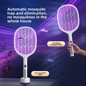 Racchetta antizanzare 2-in-1 ricaricabile, portatile, con display LED, a lunga durata, per uso domestico, ad alta tensione. - Product Image 2