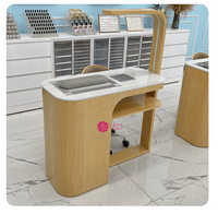 Table de manucure commerciale Yicheng Beauty, style moderne et luxueux, en MDF, pour salon de beauté, salon ou poste de travail pour ongles