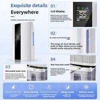 Déshumidificateur réfrigérant transfrontalier compact pour usage domestique intérieur, silencieux, économe en énergie, extracteur d'humidité haute puissance 1,0-2,5 L
