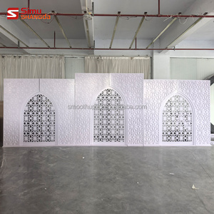 Op maat gemaakte Indiase patroongravure bruiloftdecoraties Marokkaanse achtergrondboog PVC achtergrondwandstandaard - Product Image 1