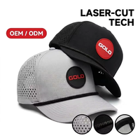 Op maat gemaakte laser-gesneden geperforeerde baseballcap, ademend, geventileerd, katoenen touw, 6 panelen, verstelbaar, unisex, groothandel, OEM, lage minimale bestelhoeveelheid