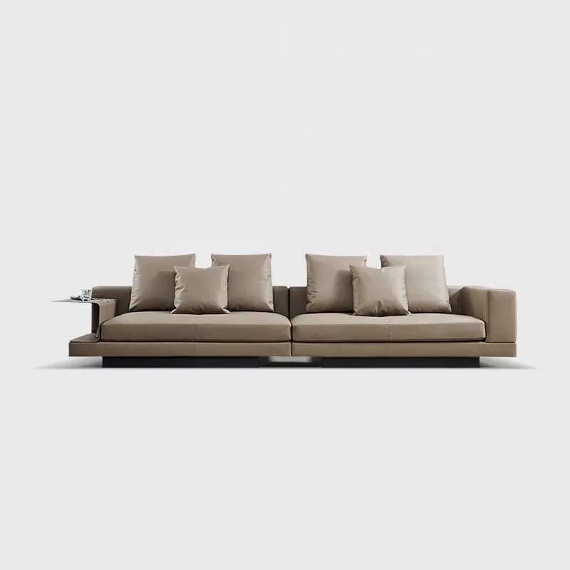 Italienische minimalist ische erste Schicht Rindsleder moderne Wohnzimmer Sofa Kombination Nordic Luxus gerade Reihe Leders ofa