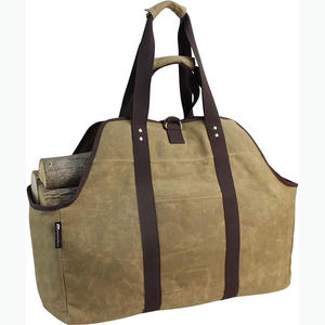Sac de transport pour bois de chauffage en toile personnalisé, échantillon gratuit, avec sac de transport robuste pour bois de chauffage pour foyer, pour le camping en plein air - Product Image 1