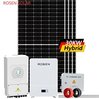 Kit de système solaire hybride Rosen 15KW, système d'énergie solaire intelligent de 15000 watts pour usage domestique et vente d'électricité