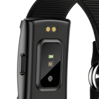 Bracelet intelligent avec bracelet en nylon noir, boîtier en plastique, suivi du sommeil, fréquence cardiaque, montre de fitness avec étanchéité à 50 m pour adultes