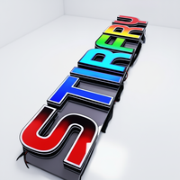 Lettres en relief personnalisées à LED dynamiques RVB, logo 3D, enseigne lumineuse, bandes LED, télécommande pour la décoration de bar/boutique/magasin