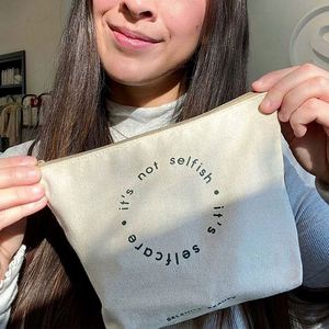 Bolsa de Maquillaje de Viaje de Color Natural a la Moda, Bolsa de Cosméticos de Diseño Personalizado, Ecológica, para Promoción - Product Image 1