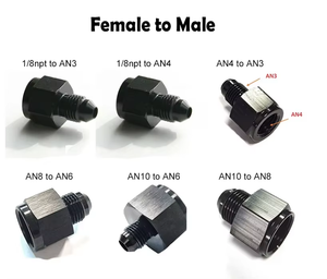 Adaptateur universel en aluminium série AN (réducteur de raccordement évasé) - AN4 vers AN3/AN8 vers AN6/AN10 vers AN8 - Mâle vers Femelle pour refroidisseur de carburant/huile - Product Image 3