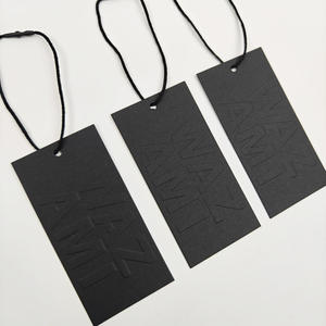 Affordable High Quality Embossed Hang <b>Tags</b> Eco-Friendly Custom Printed Logo Paper <b>Tags</b> with String and Eyelet for <b>Bags</b> & Shoes - Product Image 2
