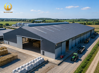 Bâtiment Agricole en Acier Préfabriqué Personnalisé, Grange à Foin, Entrepôt de Stockage d'Aliments pour Bétail, Garage, Hangar avec Toit Métallique