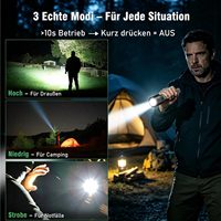 2 Paket Senter LED USB-C Isi Ulang yang Dapat Diperbesar, Klip Saku, Super Terang, Senter Genggam Tahan Air, Lampu Senter Luar Ruangan