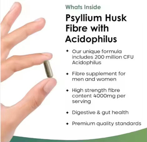 Capsules de poudre de psyllium pour un ventre plat, complément alimentaire naturel, enzymes digestives, équilibre du microbiome, haute absorption - Product Image 4