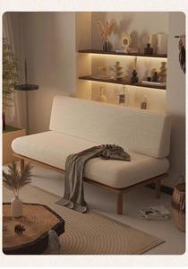 Brown Fabric <b>Sleeper</b> <b>Sofa</b> <b>Bed</b> Frame <b>Sofa</b> Couch Wooden Legs Compact Living Room Lounge Furniture - Product Image 4