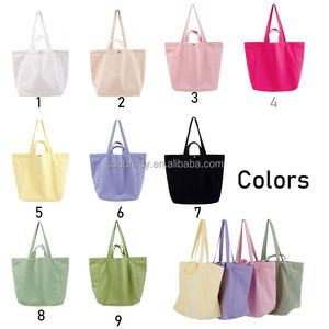 Sac fourre-tout en toile pour femme, réutilisable, écologique, avec logo personnalisé imprimé, robuste, avec poches et fermeture à bouton, deux compartiments - Product Image 3
